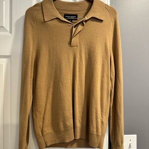 Banana Republic M Viaggio Cashmere Sweater Polo Beige Brand New!